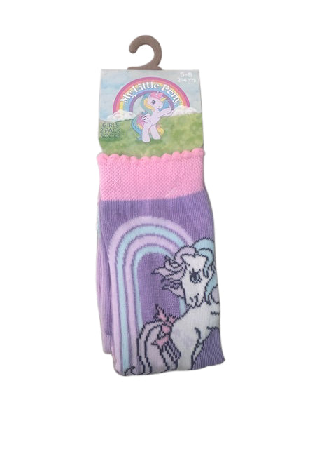 Rio My Little Pony Girls Crew 2 Pack Sock - Pink & Lilac