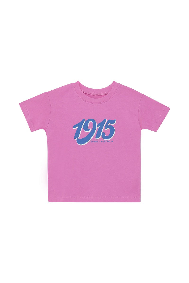 Bonds Kids Short Sleeve Crew Tee - 1915 Pink / Blue