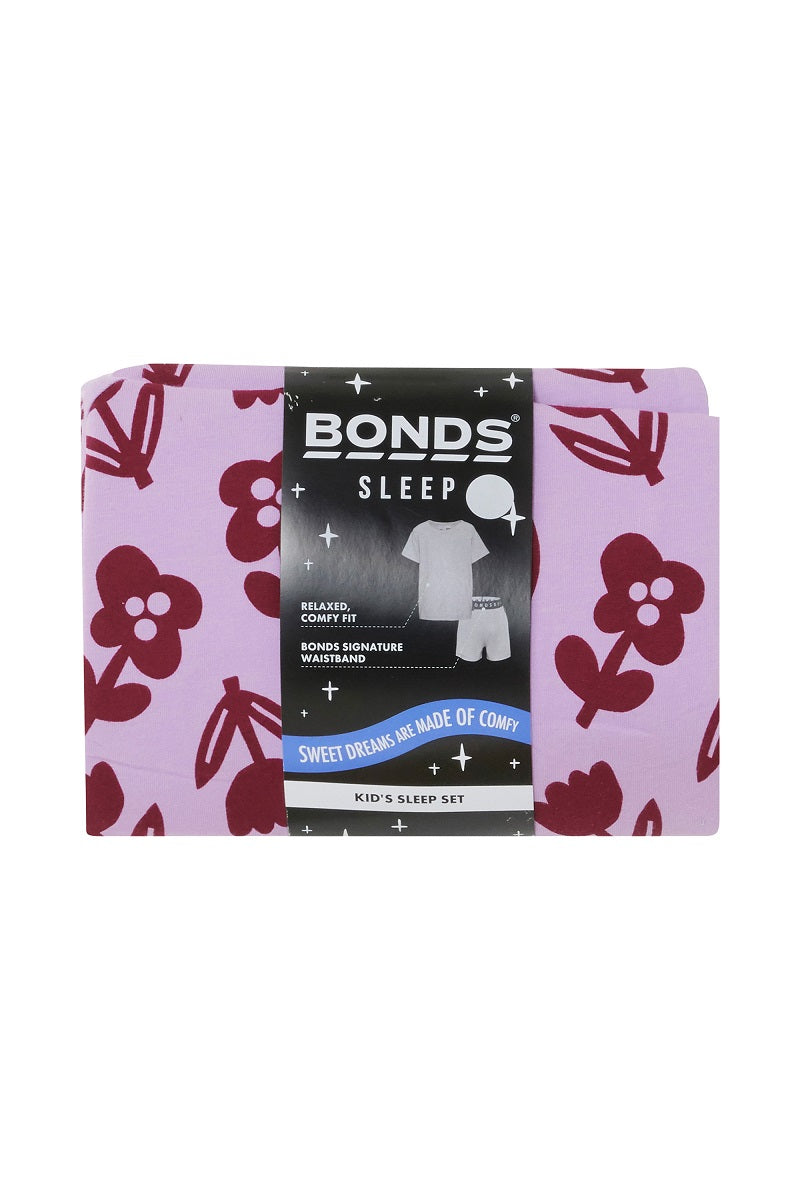 Bonds Kids Tee Sleep Set - Topsy Turvy Tulip Purple Pansy