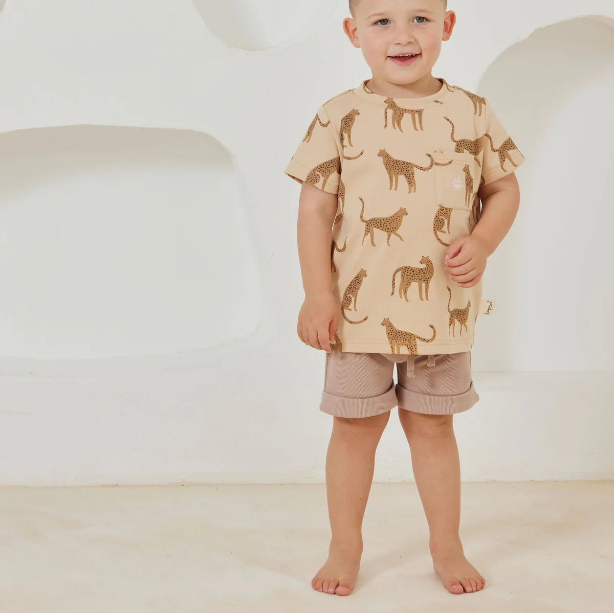 Kapow Kids Taupe Rib Shorts