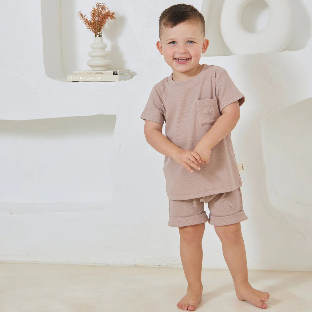 Kapow Kids Taupe Rib Shorts