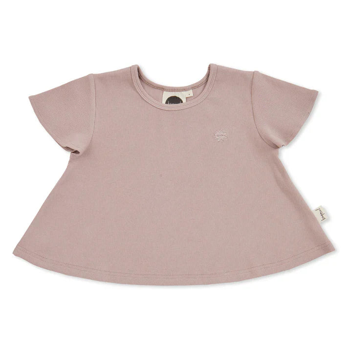 Kapow Kids Taupe Rib Flutter T-Shirt