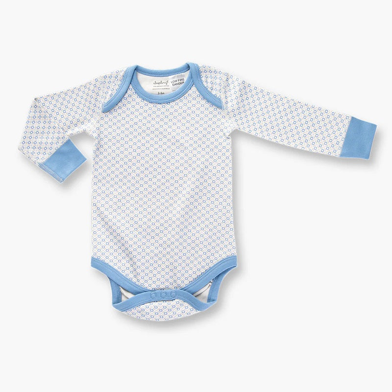 Sapling Child Organic Little Boy Blue Long Sleeve Bodysuit