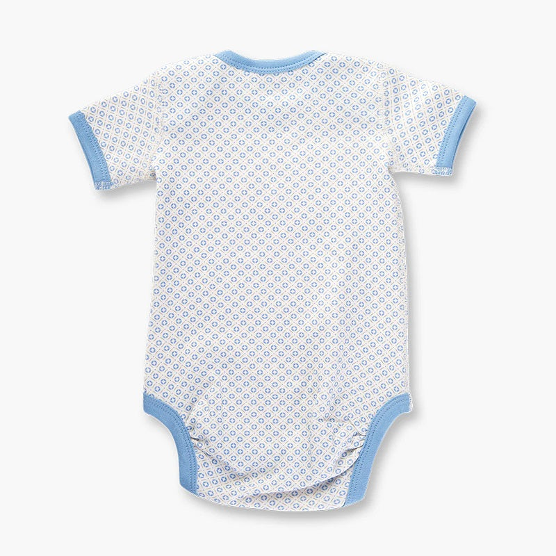 Sapling Child Organic Little Boy Blue Short Sleeve Bodysuit