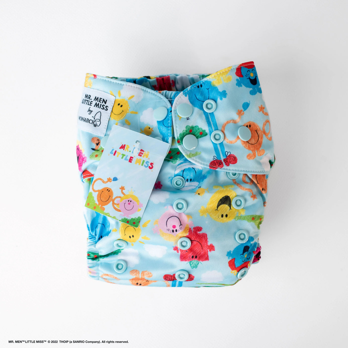 Monarch Classic Reusable Cloth Nappy 2.0 With Snaps Mr Men Little Miss - Playing With Crayons