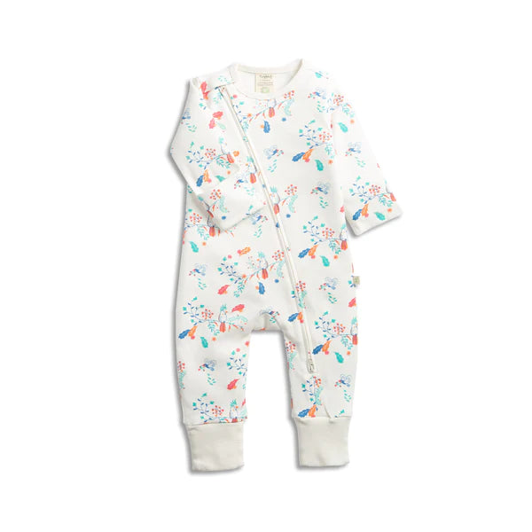 Tiny Twig Organic Long Sleeve Zipsuit - Garden Floral