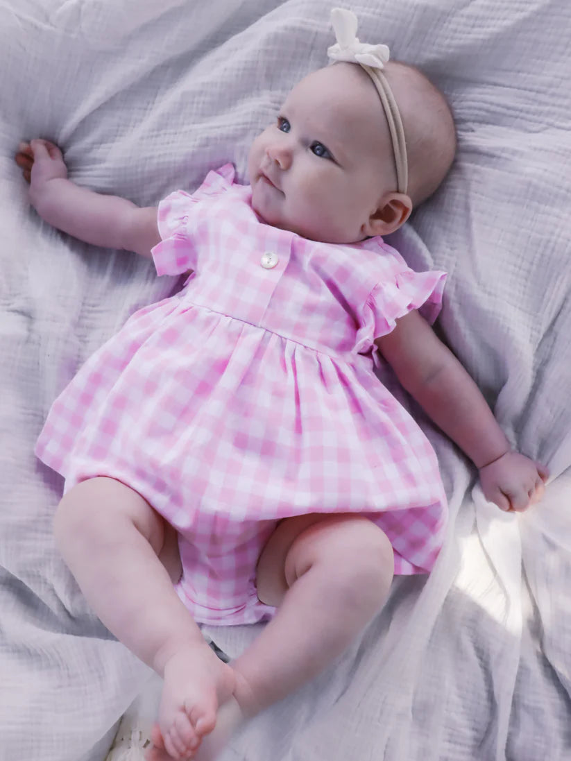 Ardito Baby Lottie Dress & Bloomers - Pink Gingham