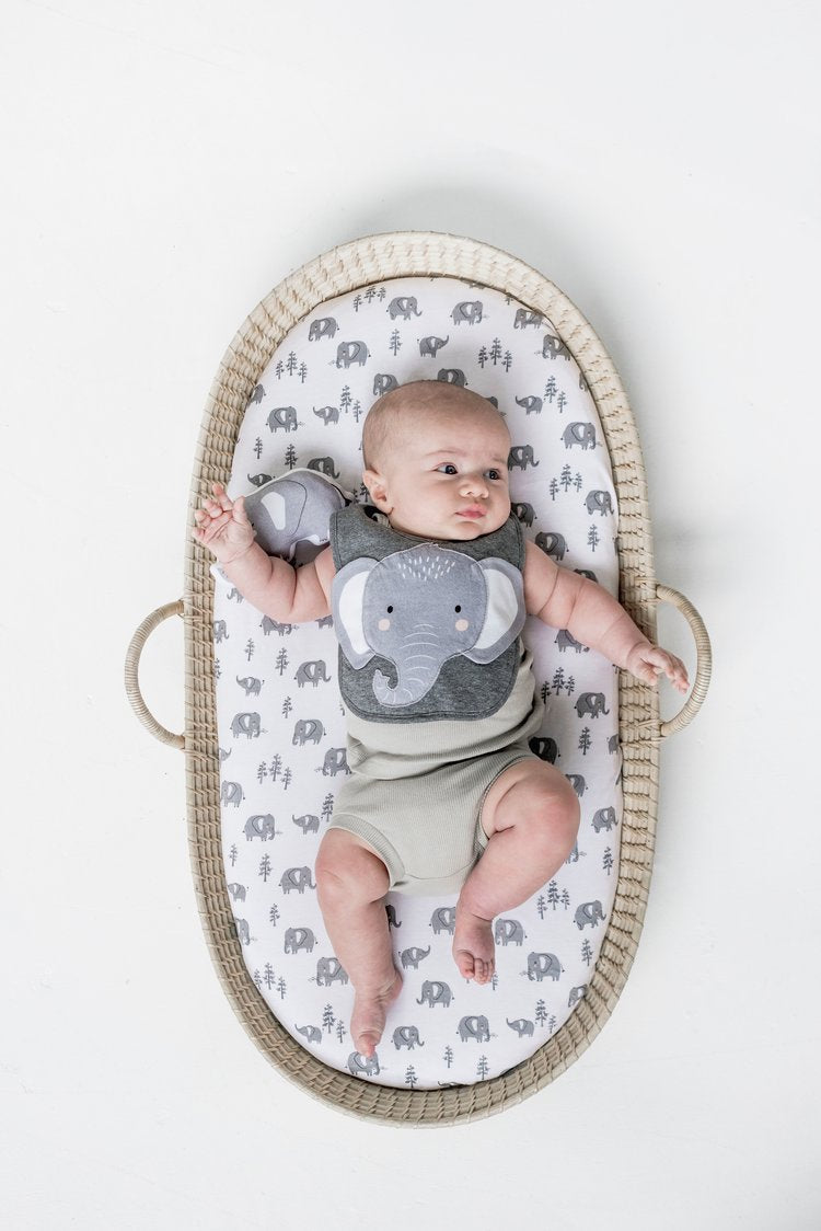 Mister Fly Bassinet Sheet Set 2 Pack - Elephant