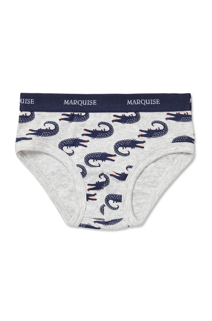 Marquise Boys Crocodile 2 Pack Underwear - Blue/Grey