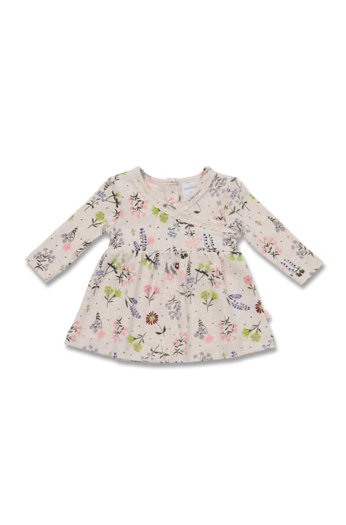 Marquise Girls Floral Top & Oatmeal Pants Set - Yardage