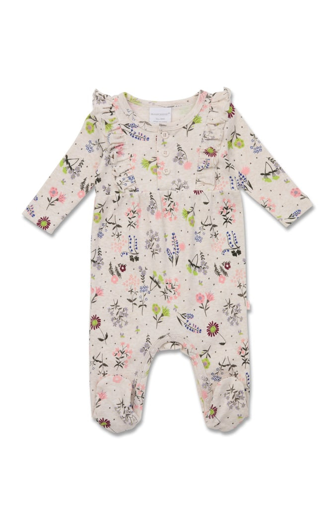 Marquise Girls Floral Ruffled Growsuit - Floral