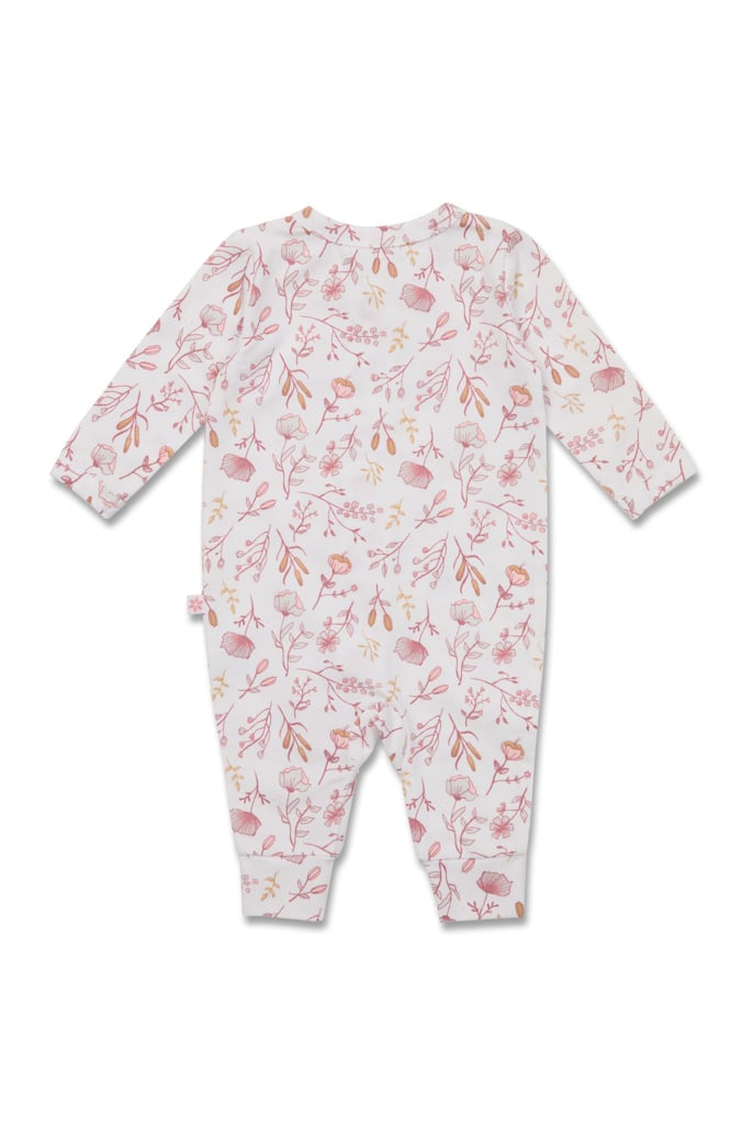 Marquise Girls Pink Posie Zipsuit - Floral Print