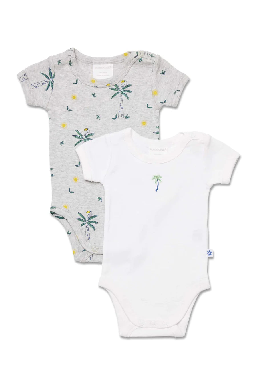 Marquise Palm Tree Bodysuit 2 Pack - White/Grey