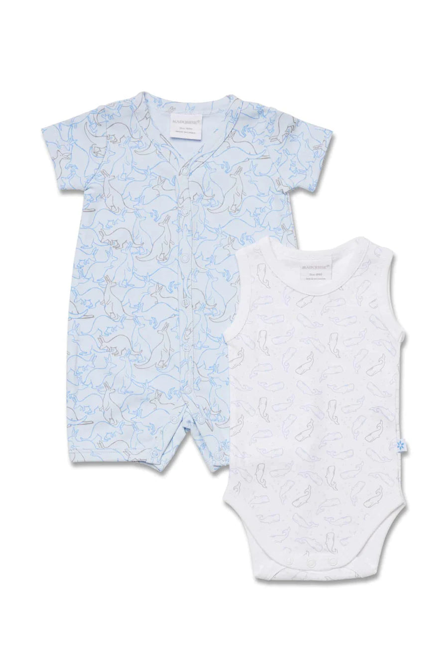 Marquise Kangaroo Romper And Whale Bodysuit 2 Pack - Blue
