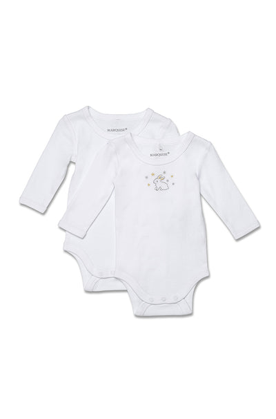 Marquise Newborn Essentials 2 Pack Bodysuits Bunny - Print/White