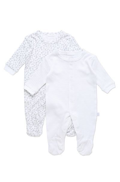 Marquise 2 Pack Studsuits Dots And Stripes - Grey