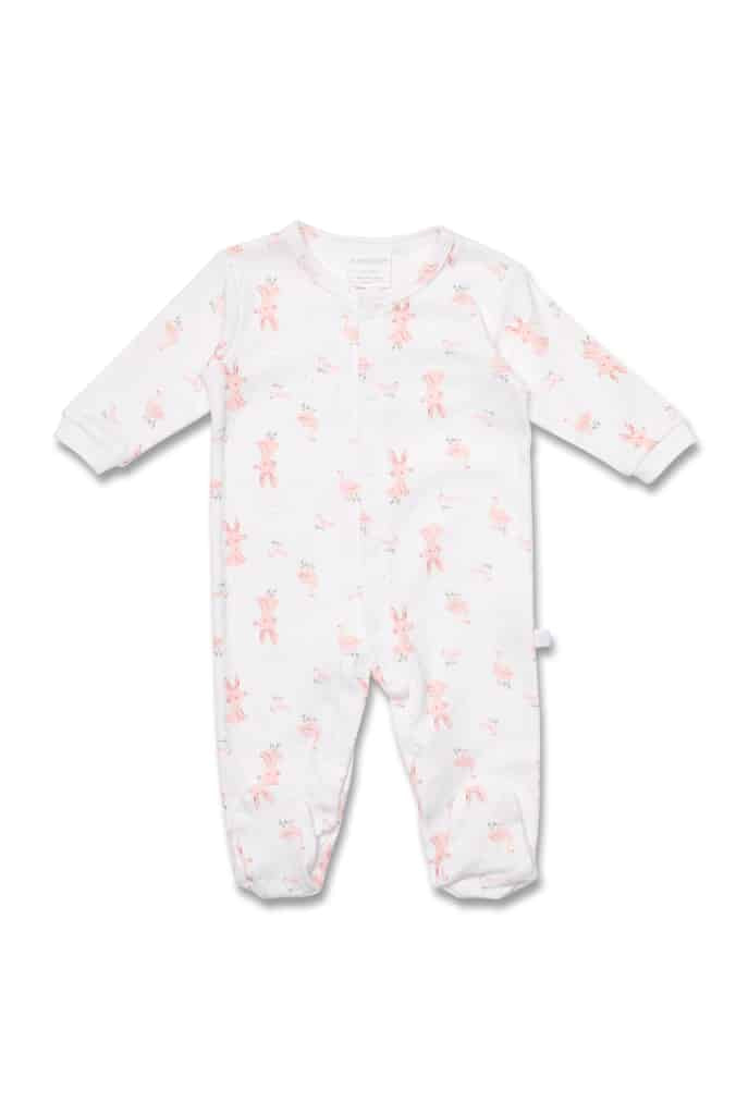Marquise Girls Soft Pink Bunny Studsuit - Pink