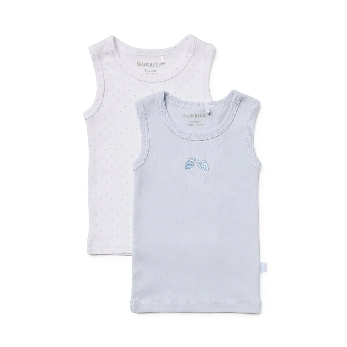 Marquise Blue and White Acorn Singlet 2 Pack