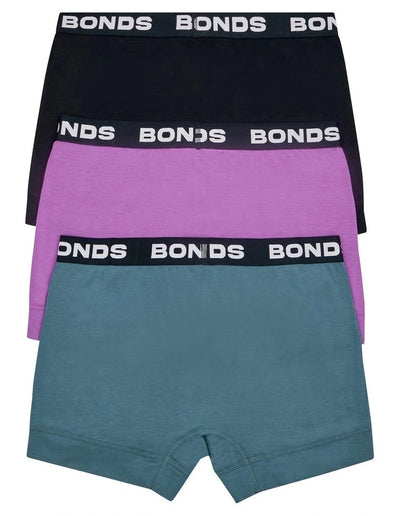 Bonds Men's Total Package Trunk 3 Pack - Black/Grapeness