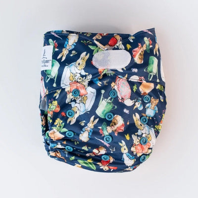 Monarch Ultimate Wipeable Cloth Nappy V3.0 With Hook & Loop - Peter Rabbit Classic