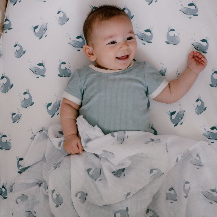 Mister Fly Muslin Wrap - Whale