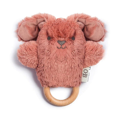 O.B Designs Bella Bunny Soft Rattle Toy Rose