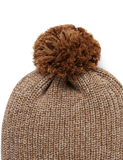 Purebaby Fishermans Rib Beanie - Biscuit Twisted With Acorn Melange