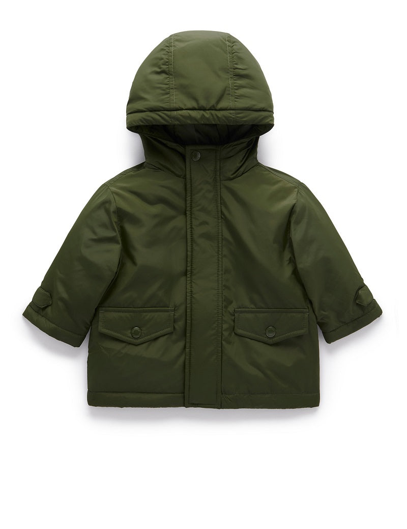 Purebaby Shower Proof Padded Coat - Spruce