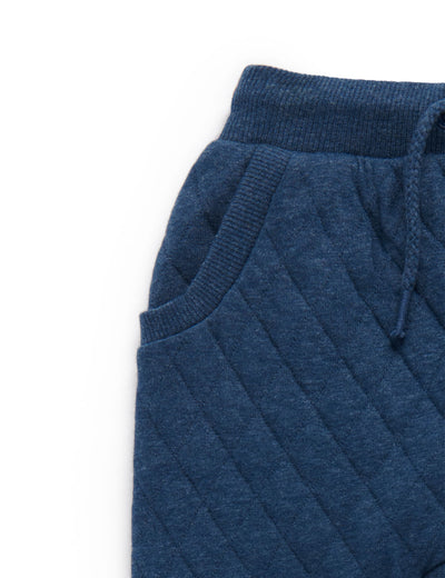 Purebaby Quilted Track Pant - Winter Navy Melange