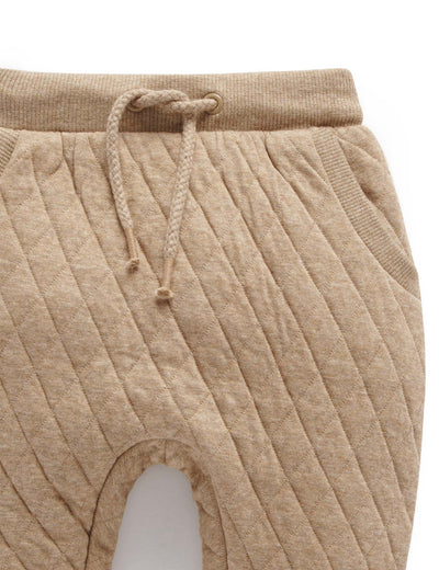 Purebaby Quilted Track Pant - Cinnamon Melange