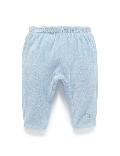 Purebaby Velour Softy Pant - Soft Blue Melange