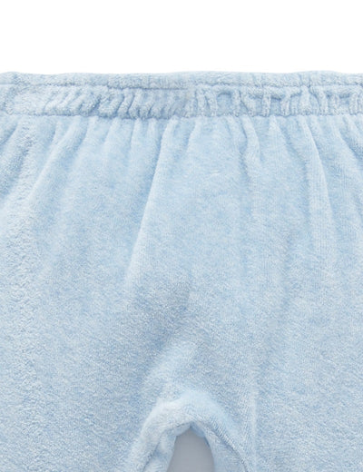 Purebaby Velour Softy Pant - Soft Blue Melange