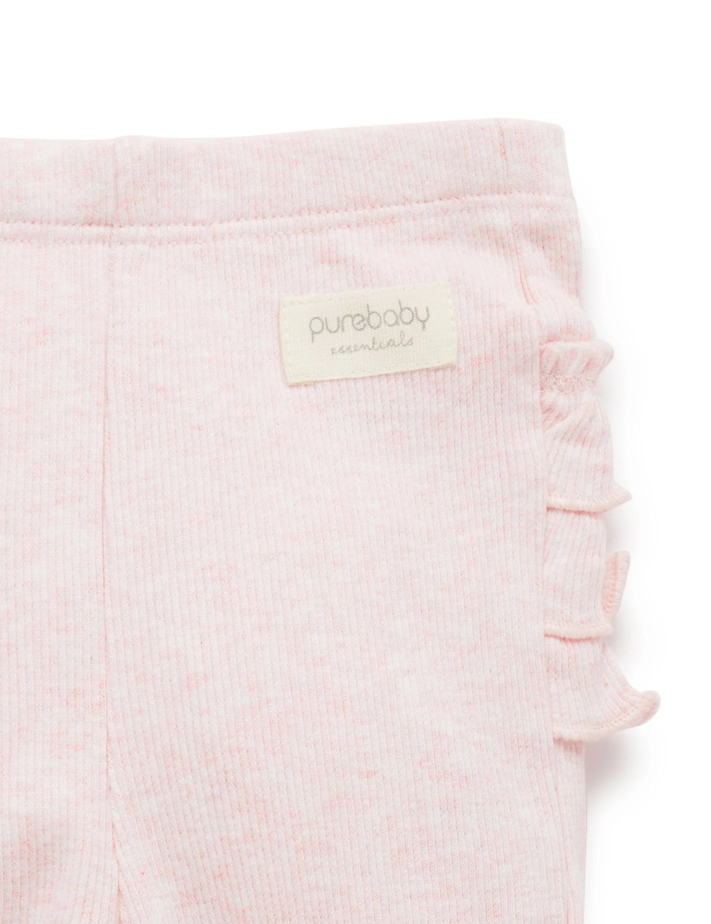 Purebaby Organic Everyday Ruffle Legging - Soft Pink Melange