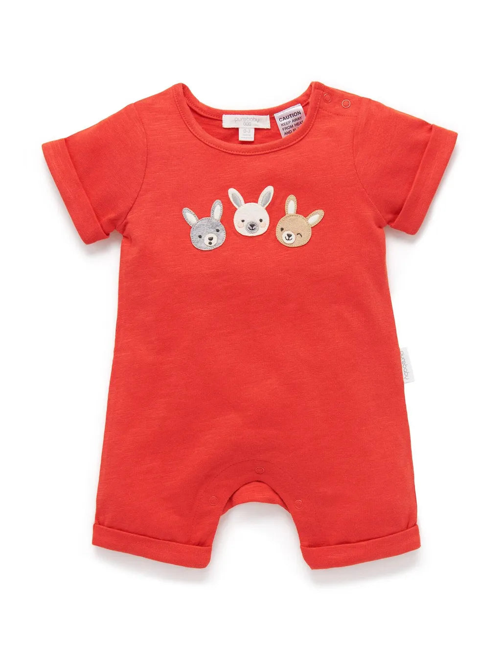 Purebaby Bunny Friends Growsuit - Sunset