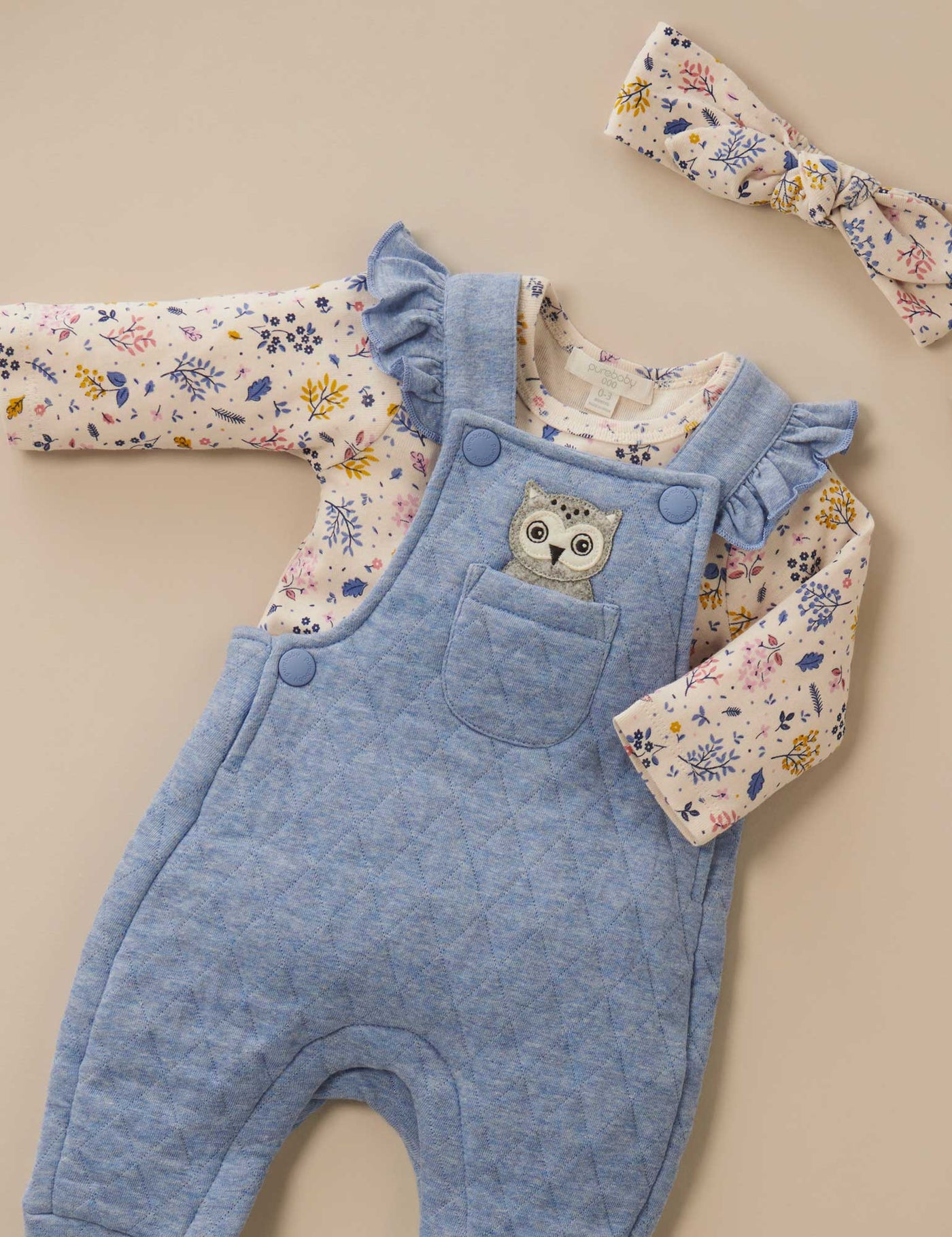 Purebaby Quilted Overall - Frozen Melange