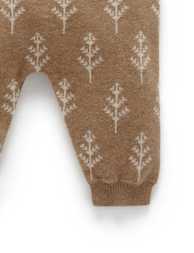 Purebaby Forest Leggings With Pom Pom - Forest Jacquard