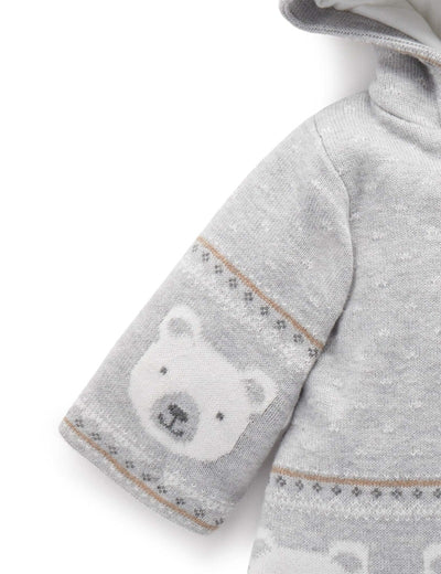 Purebaby Padded Jacket - Bear Jacquard