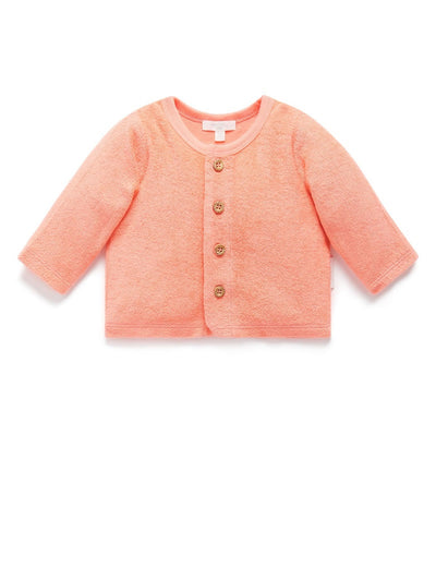 Purebaby Towelling Cardigan - Freesia