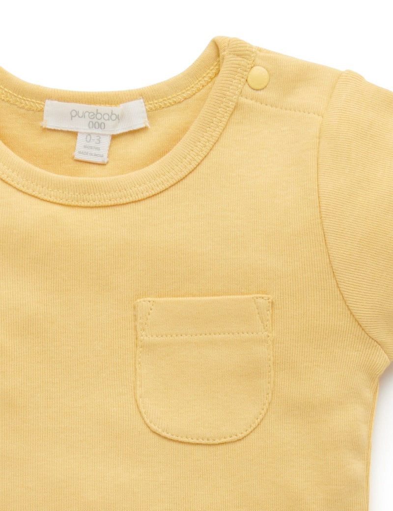 Purebaby Organic Rib Tee - Banana