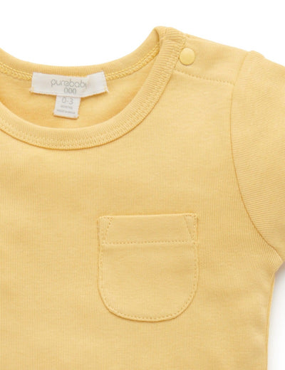 Purebaby Organic Rib Tee - Banana