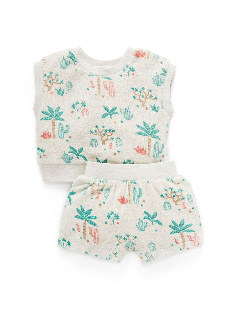 Purebaby Towelling Shortie Track Set - Desert Print