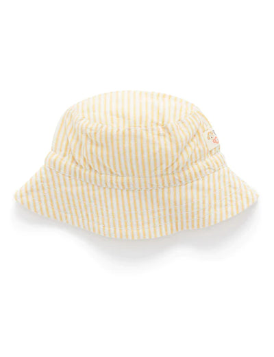 Purebaby Linen Blend Hat - Bamboo Stripe