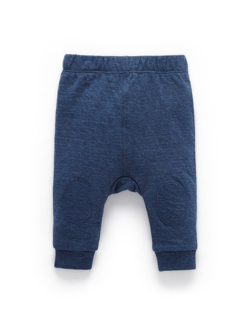 Purebaby Knee Patch Legging - Indigo Melange