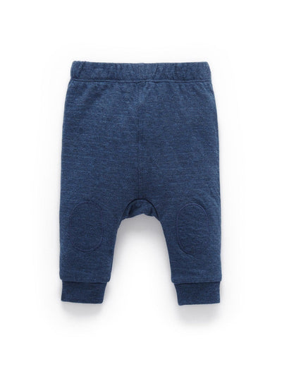 Purebaby Knee Patch Legging - Indigo Melange