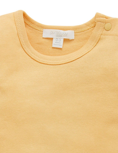 Purebaby Organic Rib Tee - Sunshine