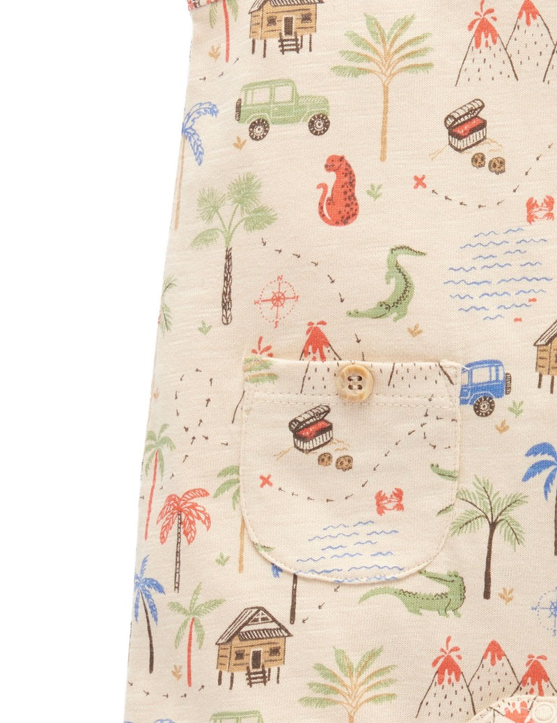 Purebaby Long All in One - Treasure Hunt Print