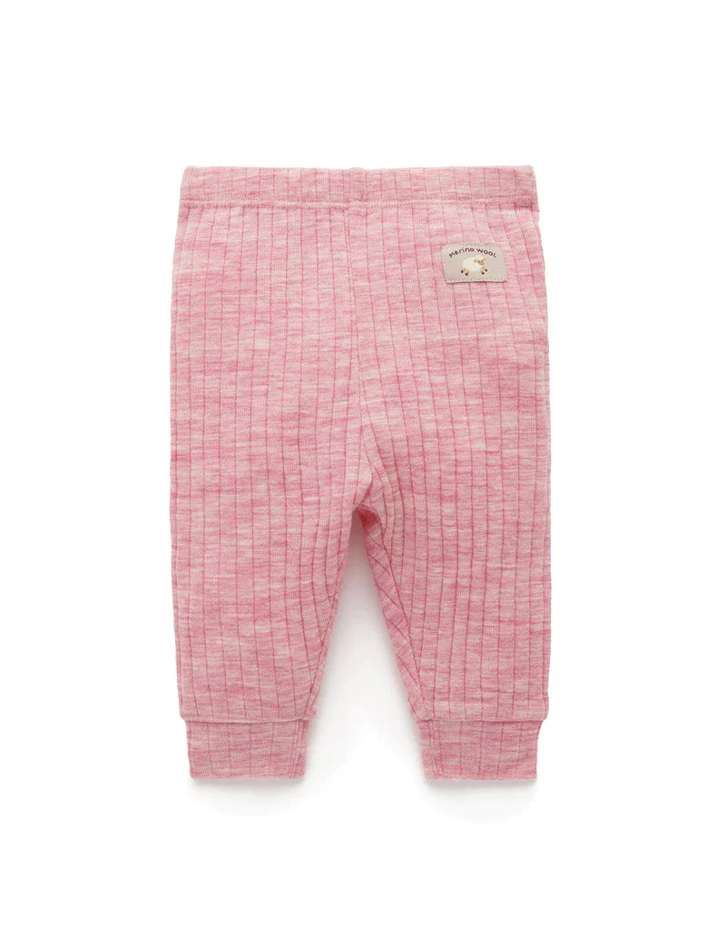 Purebaby Australian Merino Legging - Lavender Melange