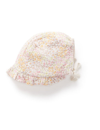 Purebaby Crinkle Bonnet - Wild Flower Print