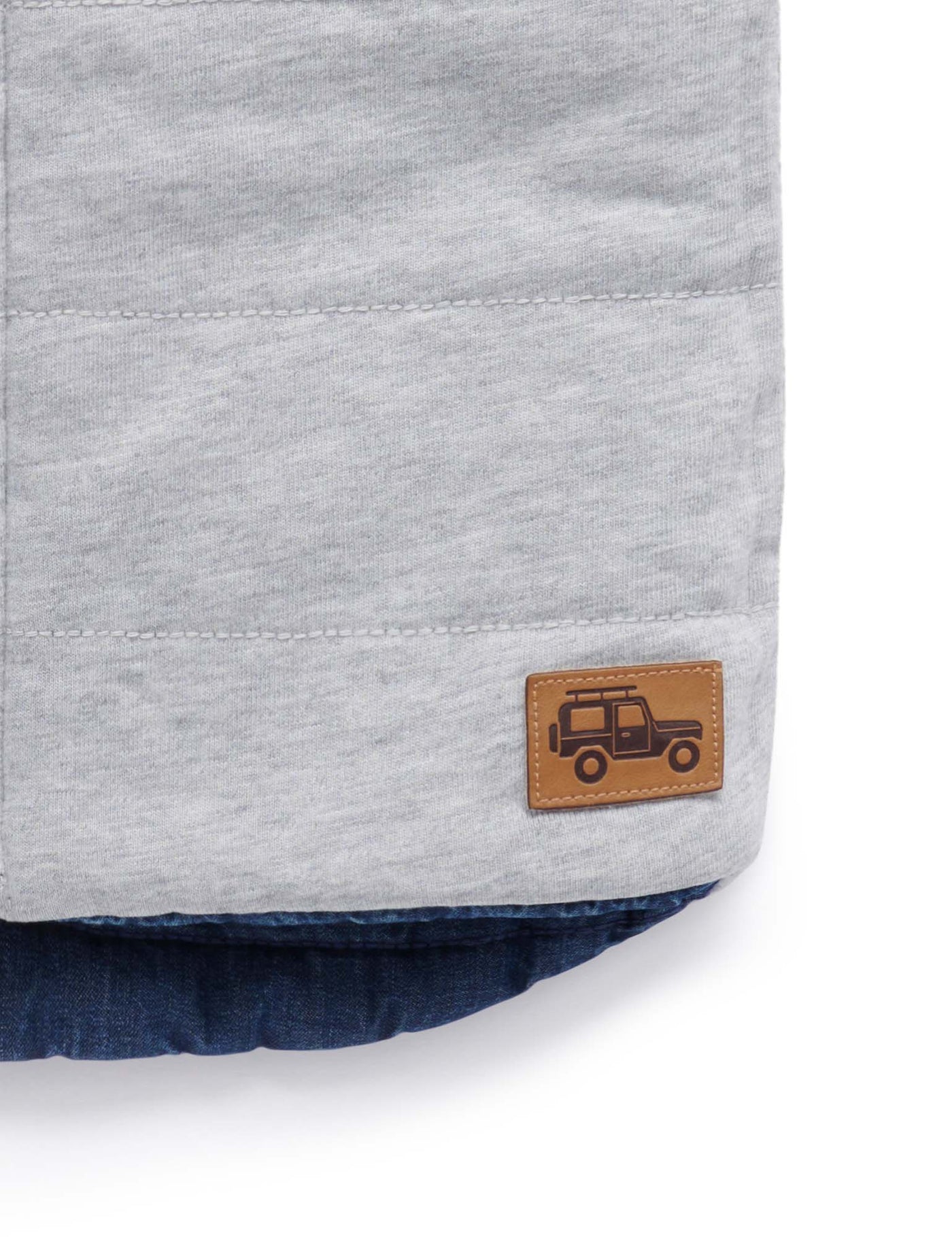 Purebaby Reversible Vest - Mid Denim/Grey Melange