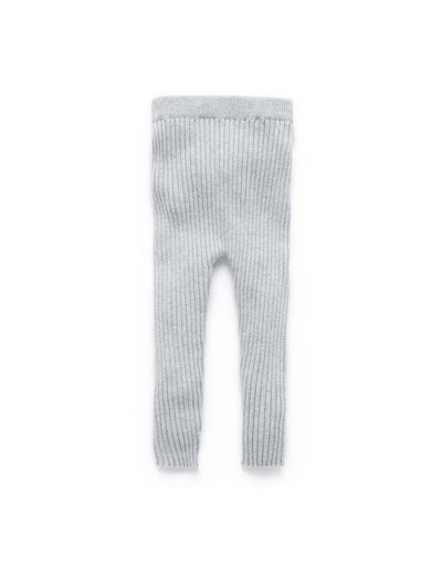 Purebaby Rib Knit Leggings - Grey Melange